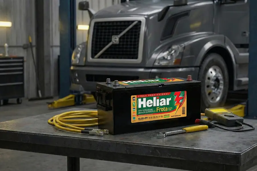 Instalação de bateria em caminhão